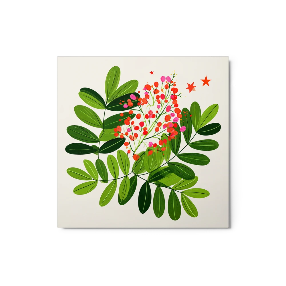 Red Berries and Green Leaves | Art Print
