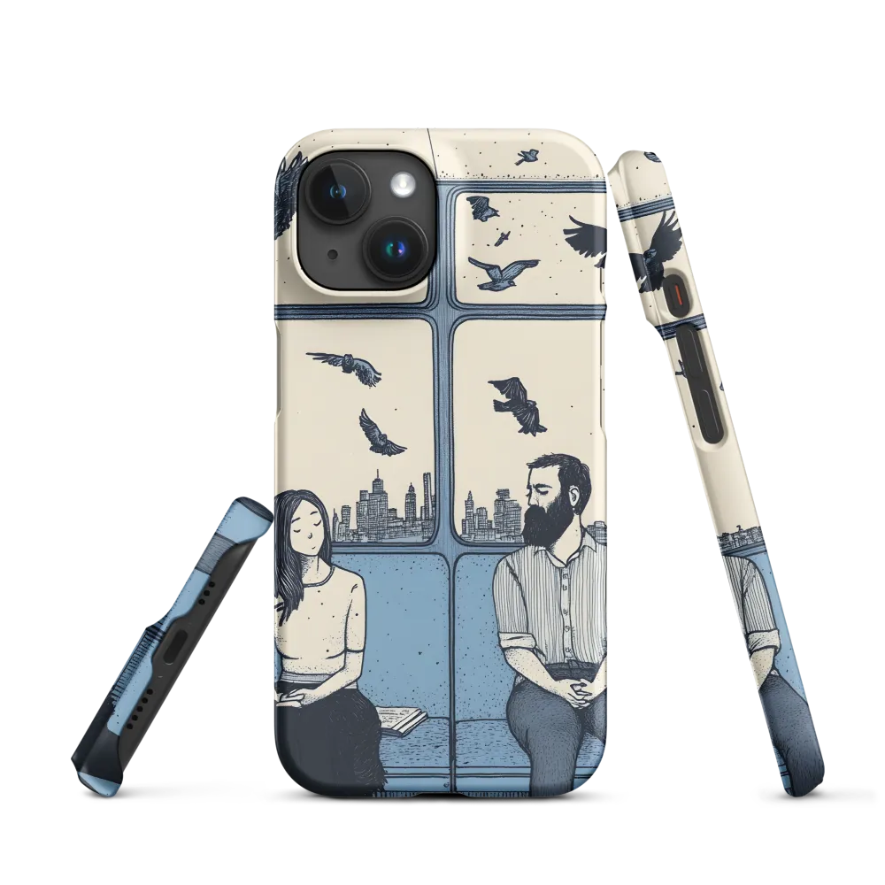 Subway Scene with Two People and Birds | Phone Case