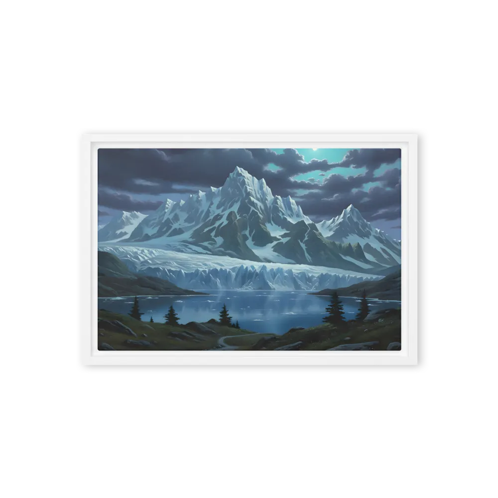 Moonlit Glacier Lake Painting | Art Print