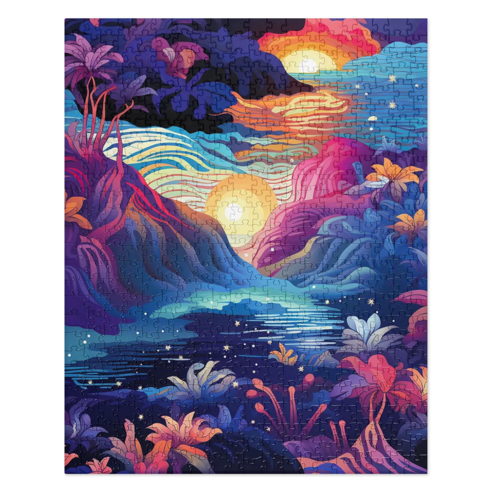 Neon Dreamscape 
 Jigsaw Puzzle