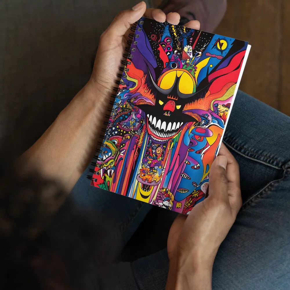 Psychedelic Monster Face 
 Spiral Notebook | 140 pages