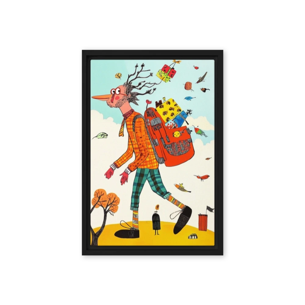 Whimsical Character with Backpack