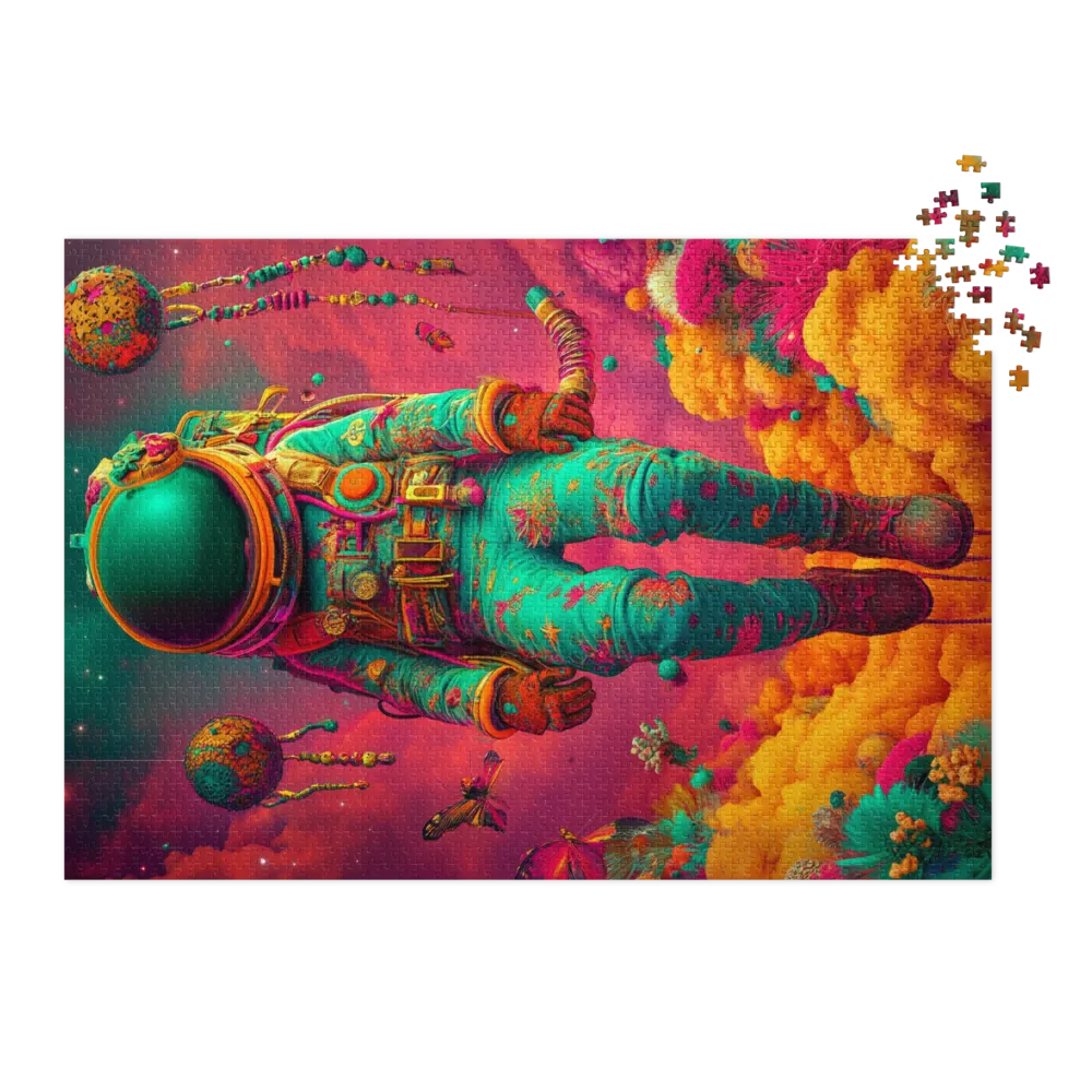 Surreal Astronaut in Colorful Space