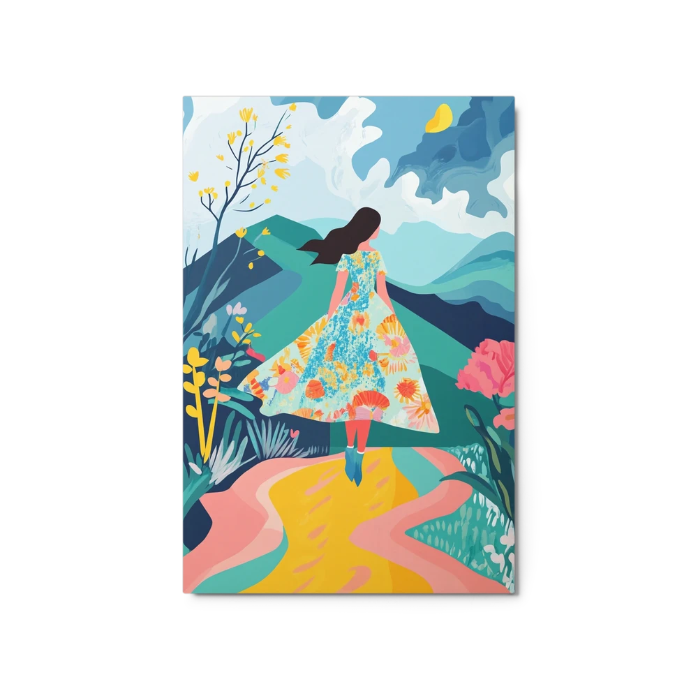 Woman in a Whimsical Landscape | Art Print