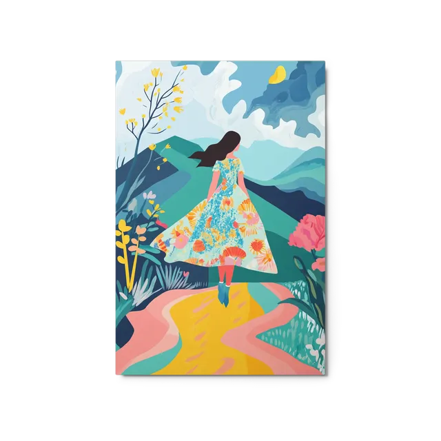 Woman in a Whimsical Landscape | Art Print