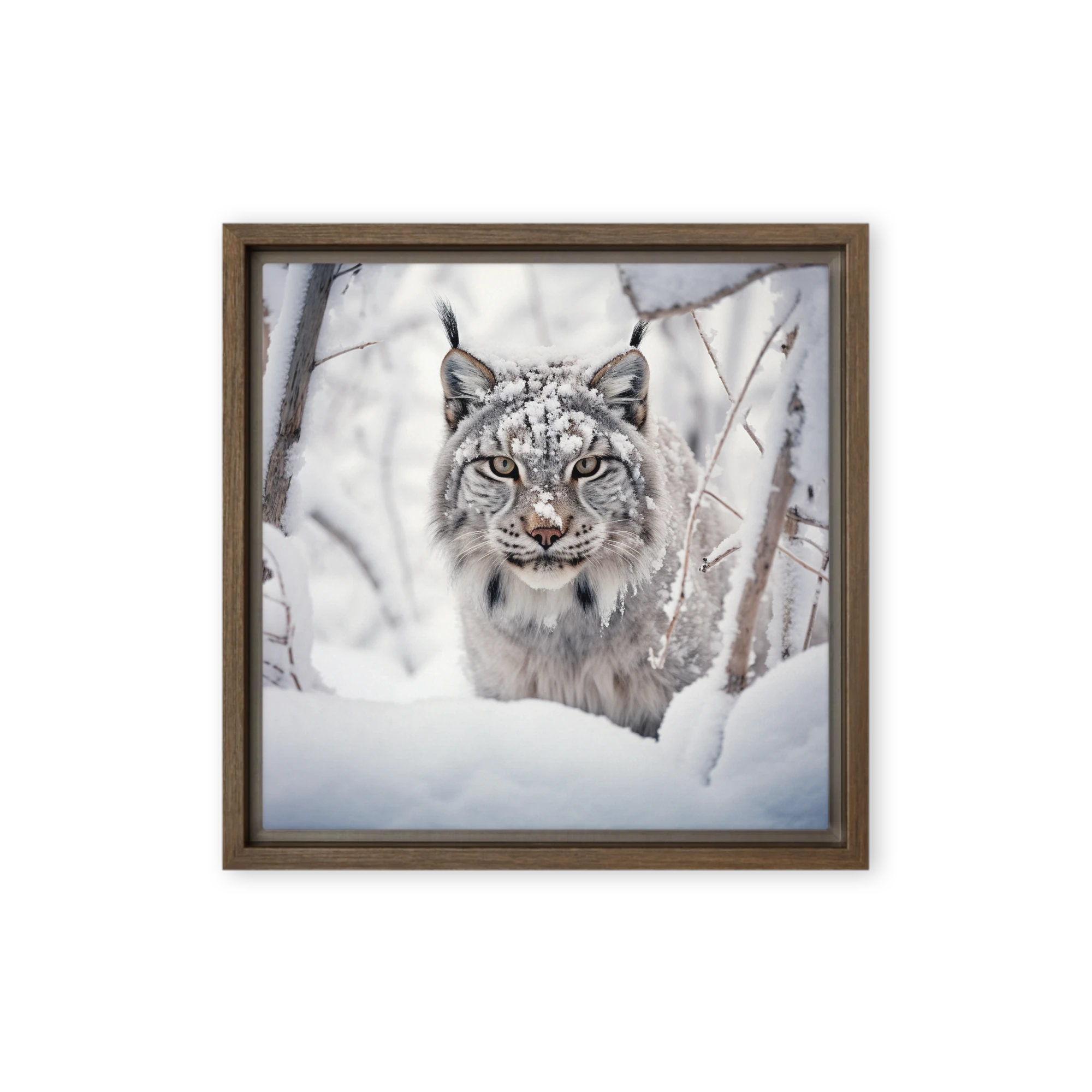 Lynx in Snowy Landscape