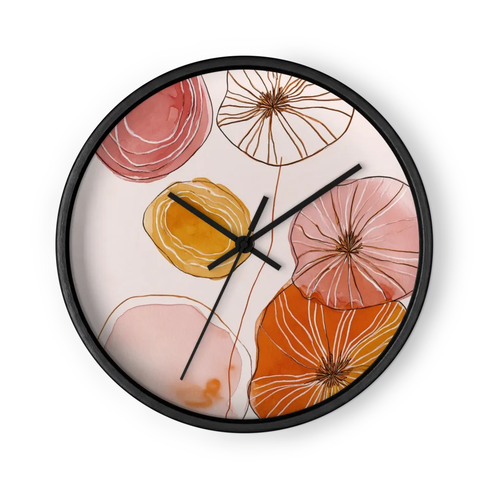 Organic Pods in Ochre and Rose | Wall Clock