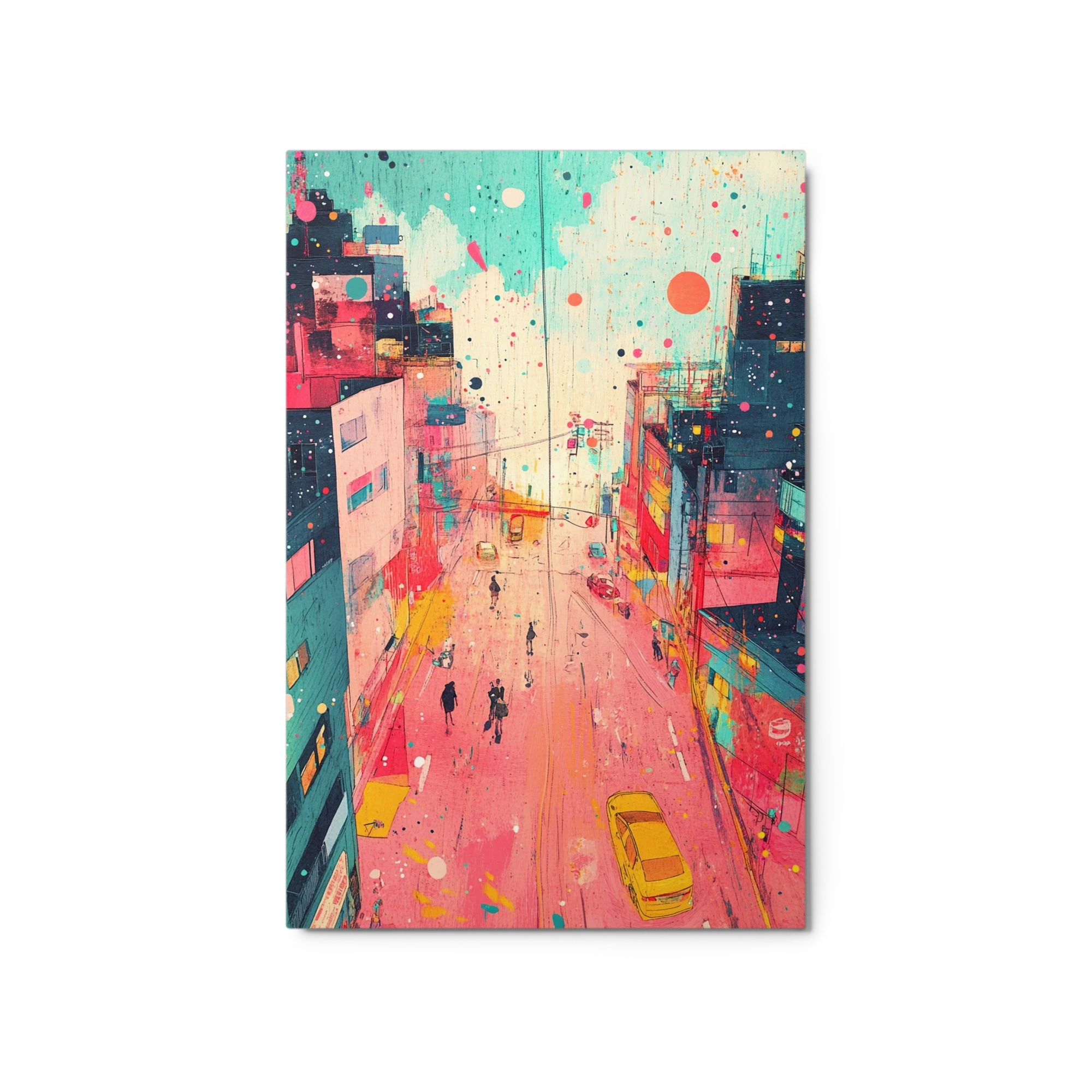 Vibrant Cityscape with Pedestrians
