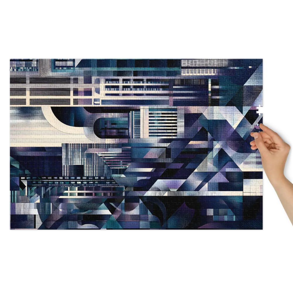 Abstract Geometric Cityscape Art | Jigsaw Puzzle (252/520 pieces)