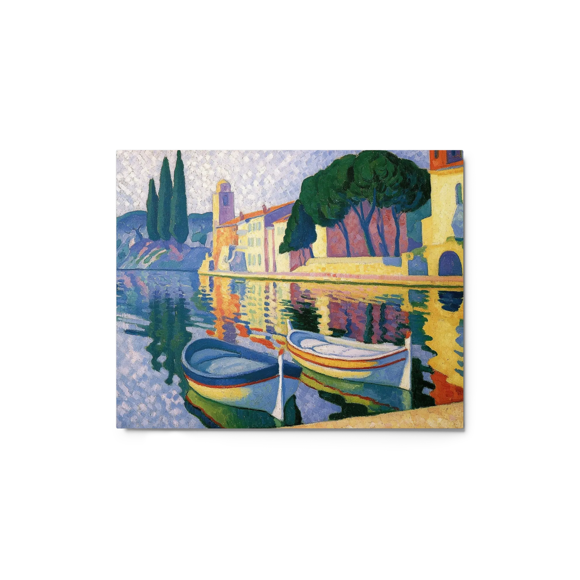 Saint-Tropez Harbor 
 Canvas with Brown Frame