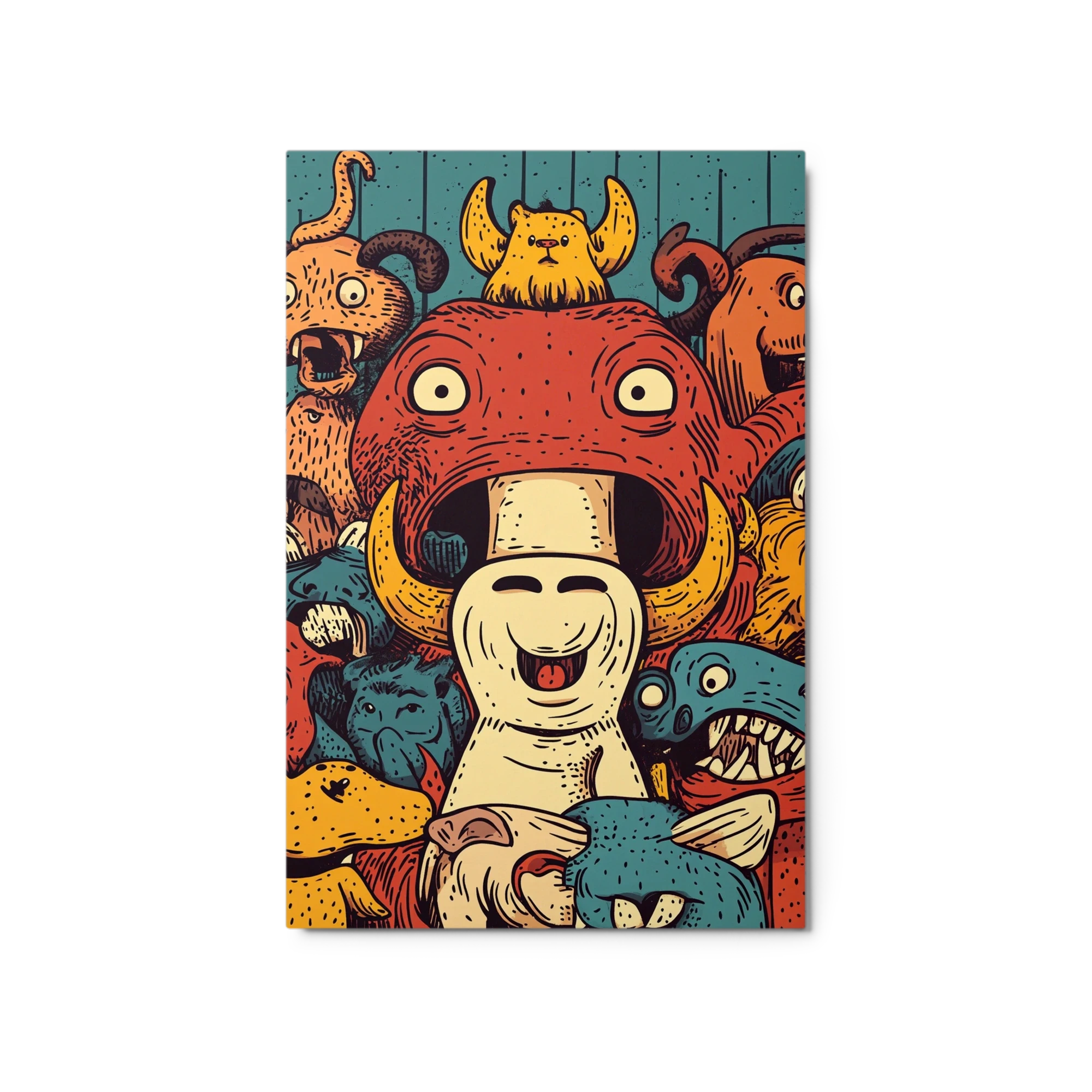 Surreal Cartoon Animals and Mushroom