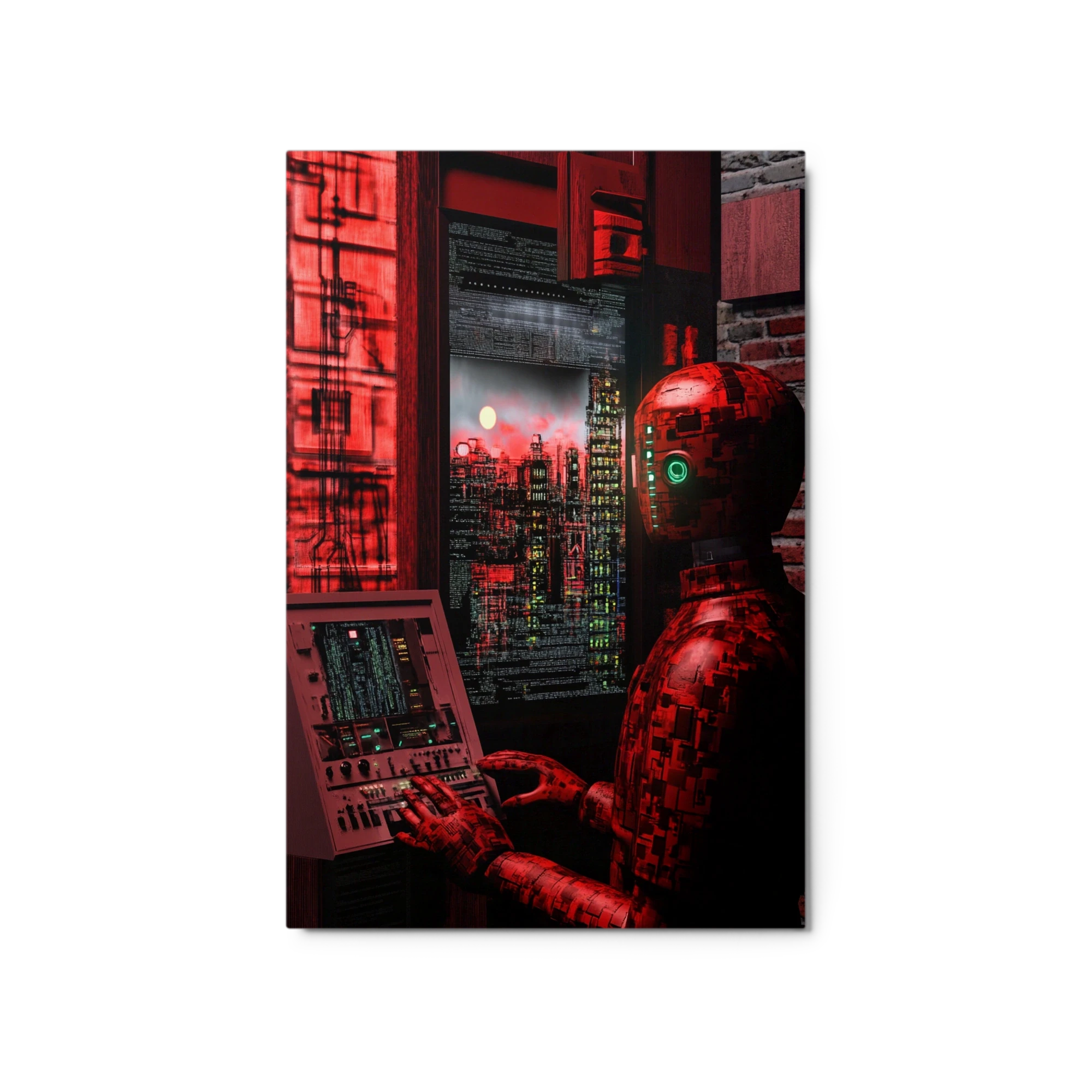 Cyberpunk Robot in Futuristic City