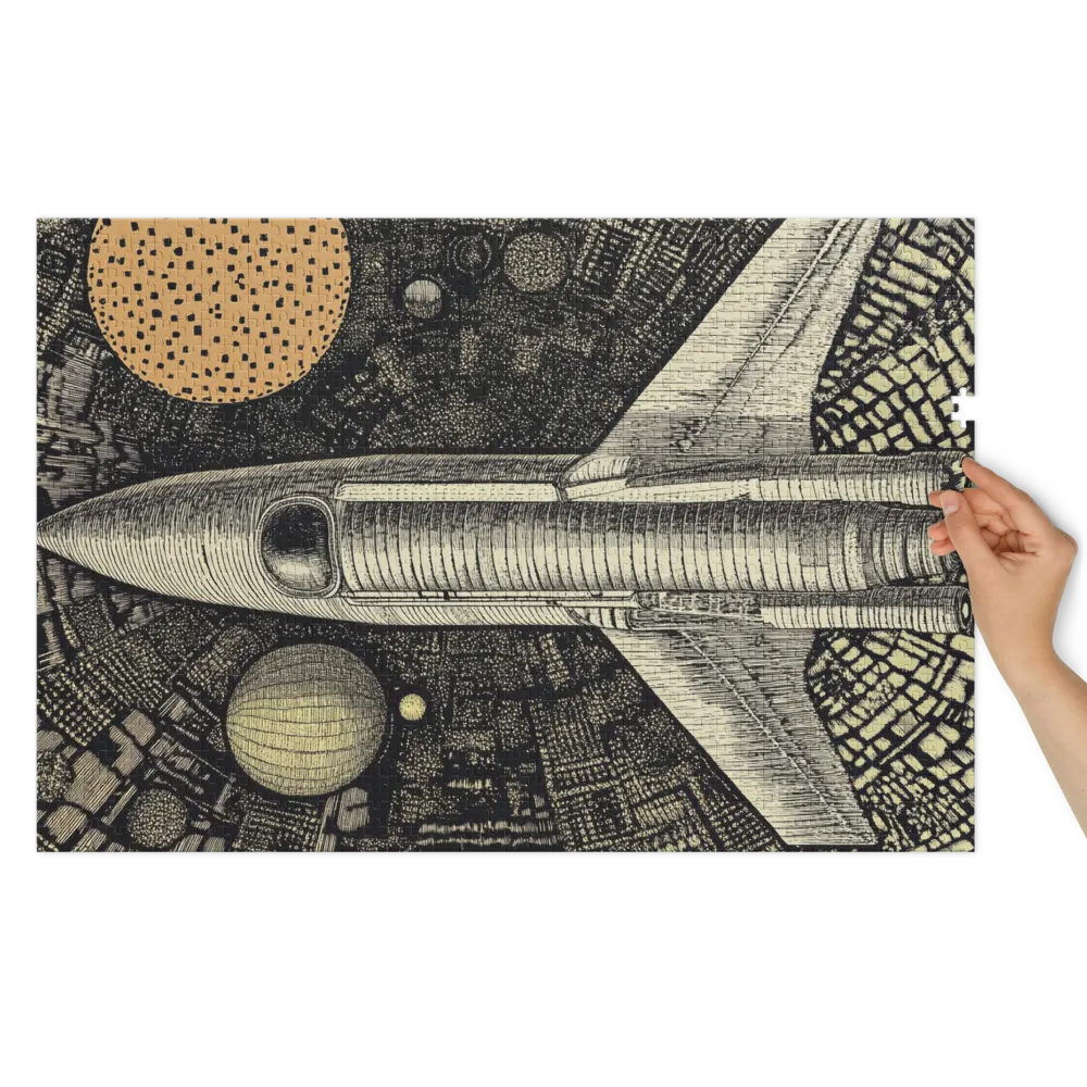 Rocket and Planets Illustration | Jigsaw Puzzle (252/520 pieces)