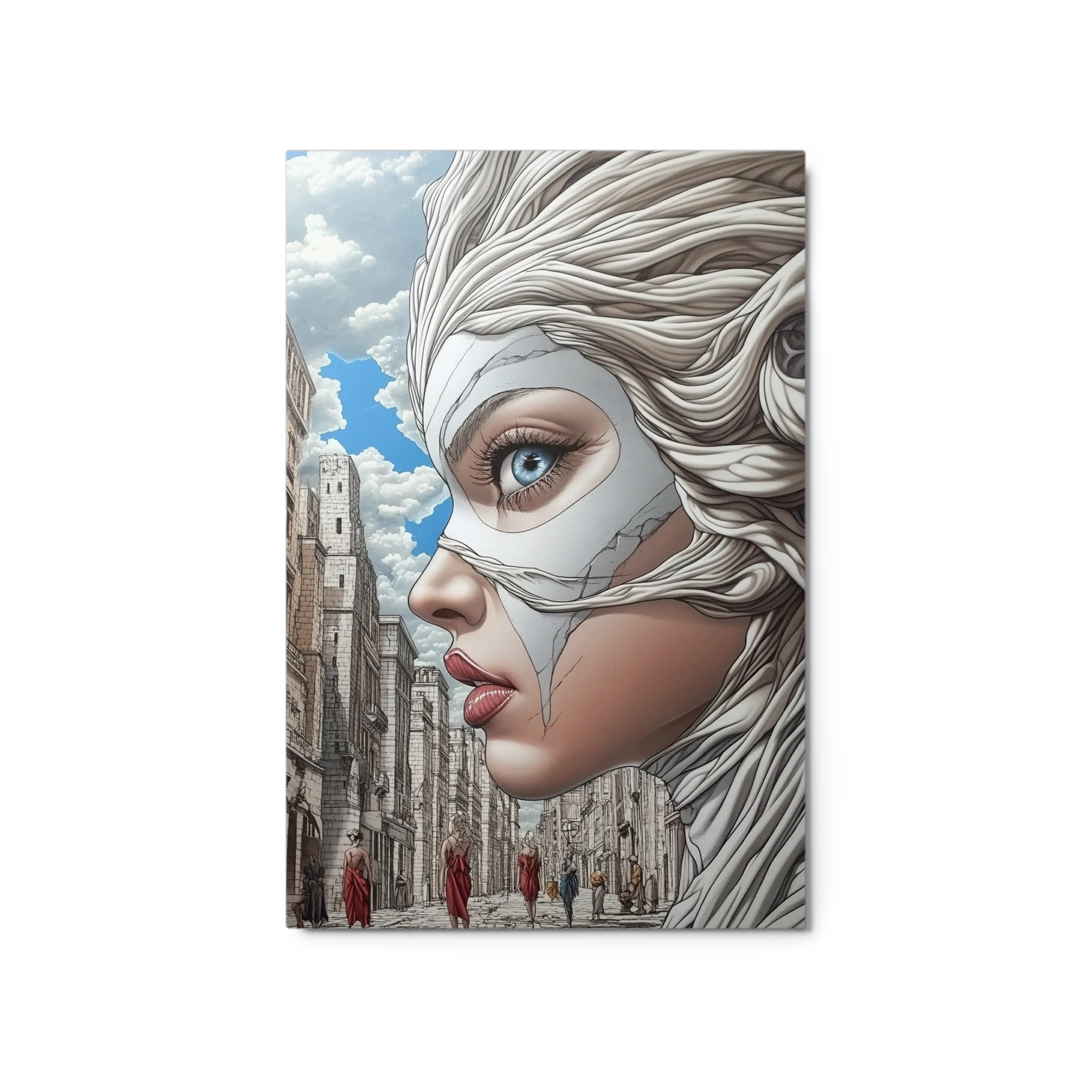 Surreal Female Portrait with Cityscape