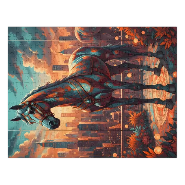 Armored Steed at Sunset | Jigsaw Puzzles