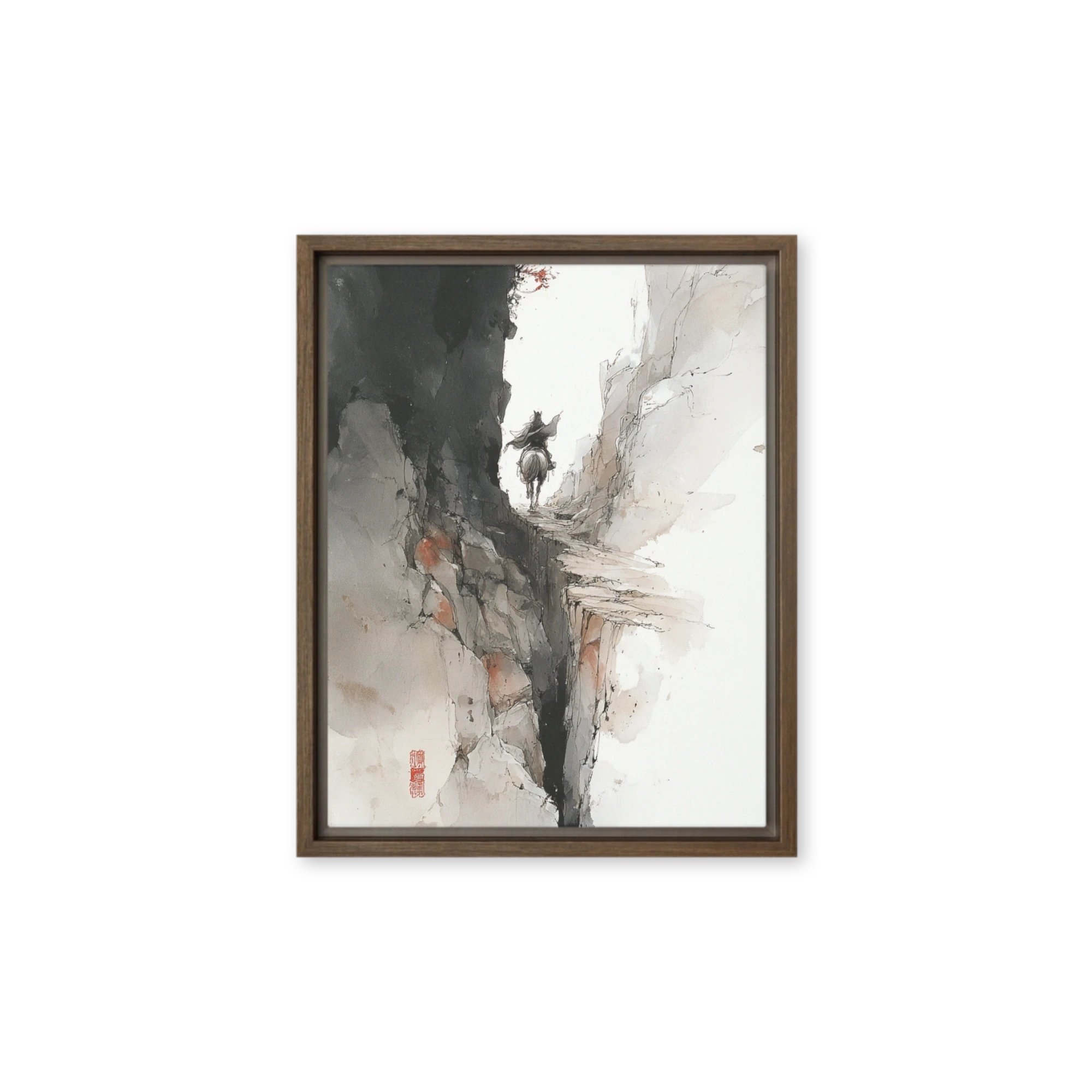 Vermilion Sumi Silence Wall Art — Minimalist Expression