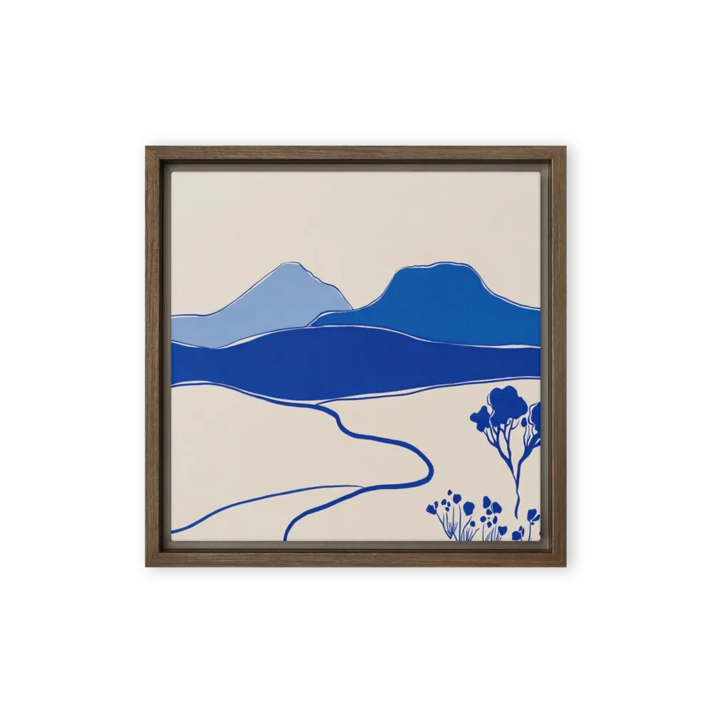 Wading herons and ink gestures — Continuous cobalt contour