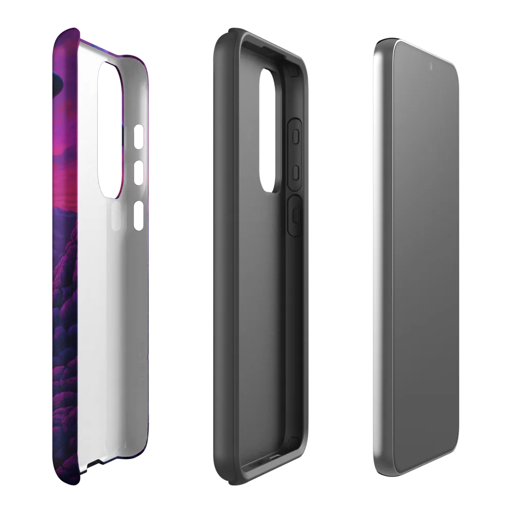 Surreal Cloaked Figure in Purple Landscape | Phone Case