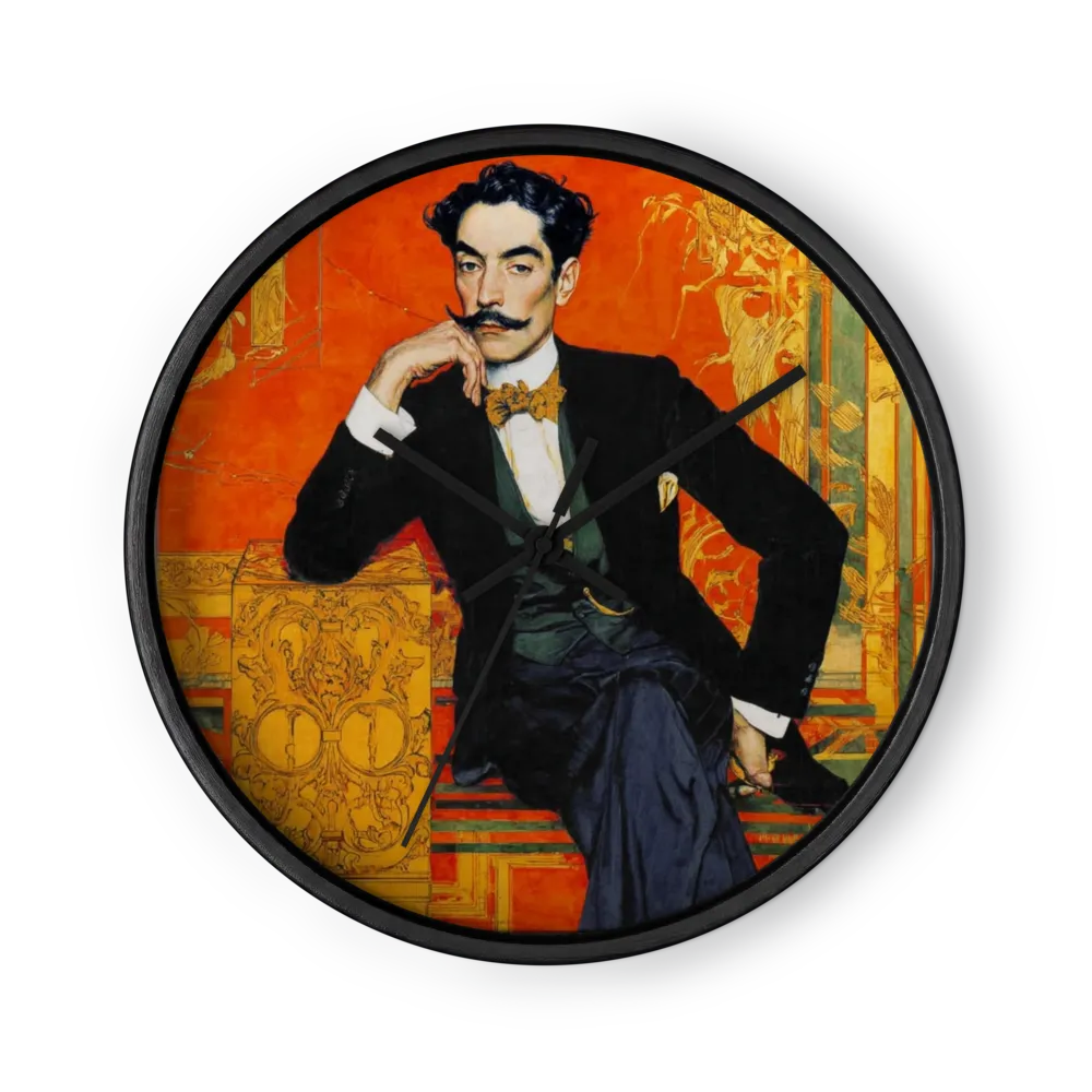 Portrait of a Gentleman in Black | Wall Clock