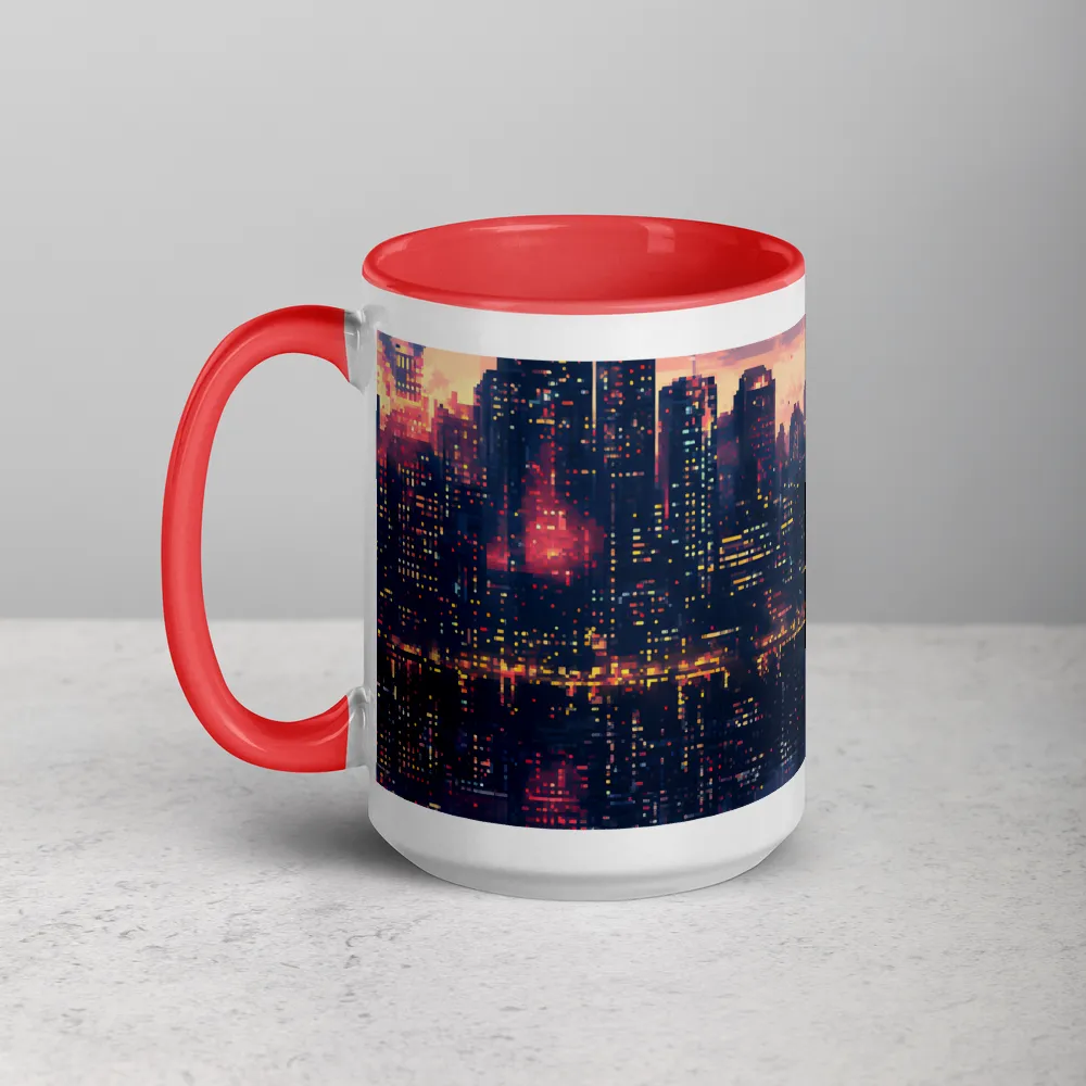 Neon Dusk Reflections 
 Mug with Pink inside