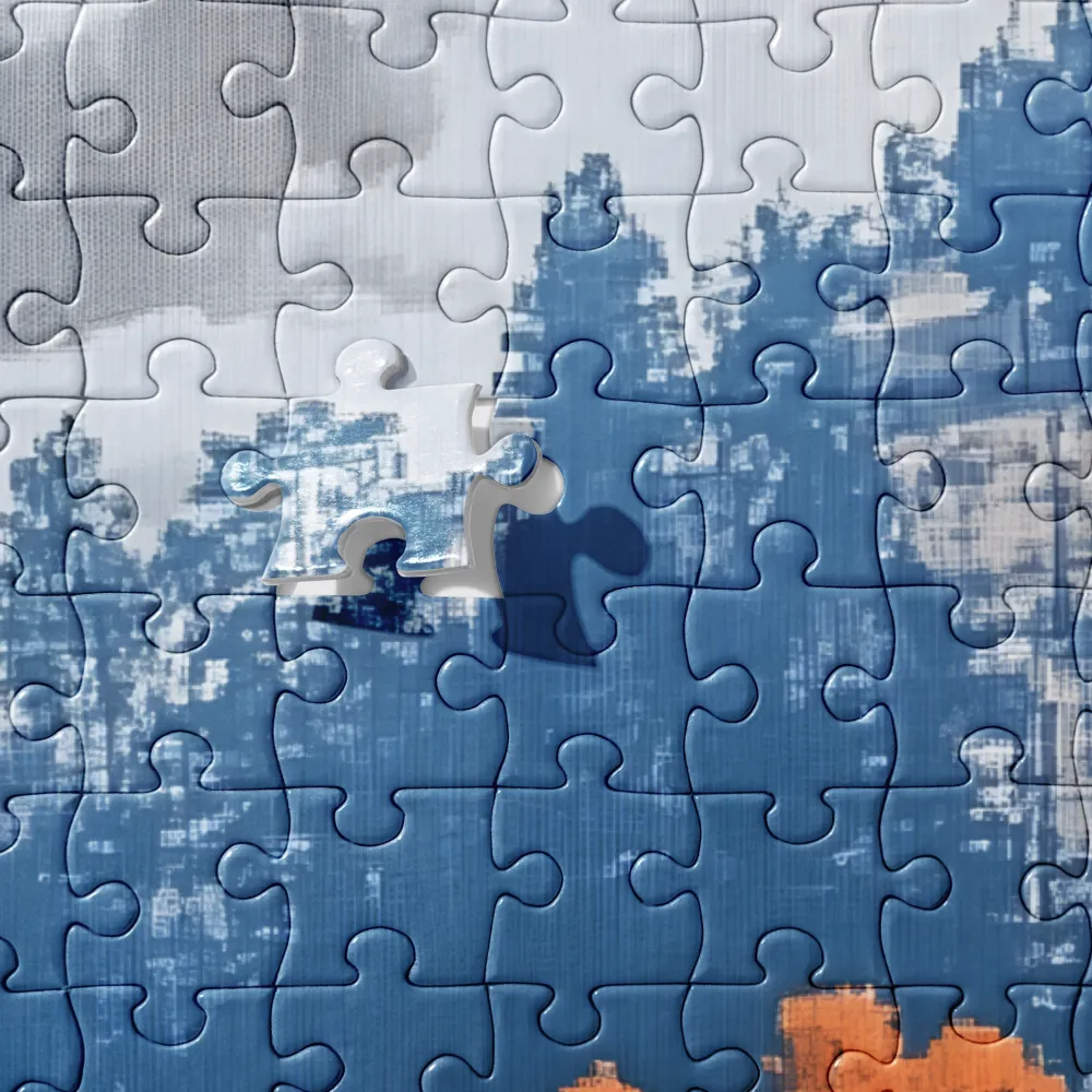 Duotone Lake Landscape 
 Jigsaw Puzzle in Tin Box