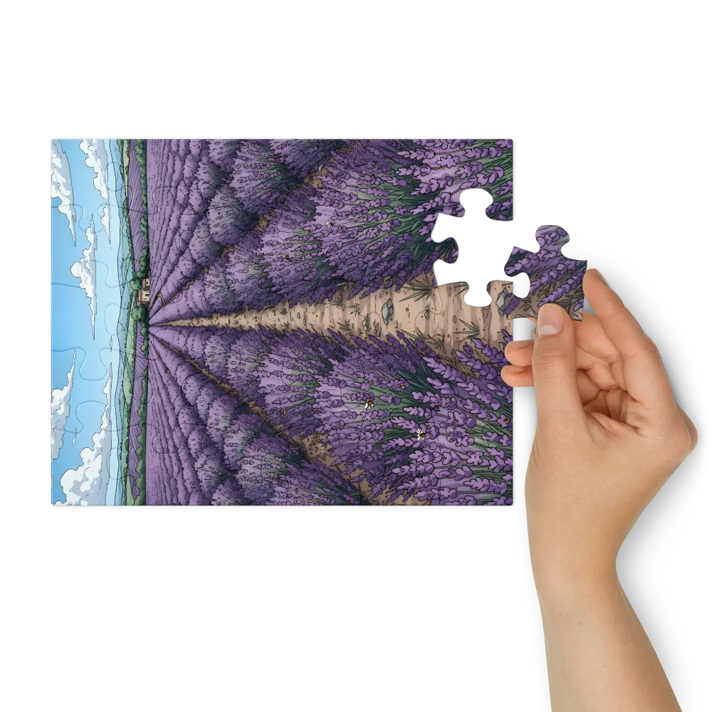 Provence Lavender Field 
 Jigsaw Puzzle in Tin Box