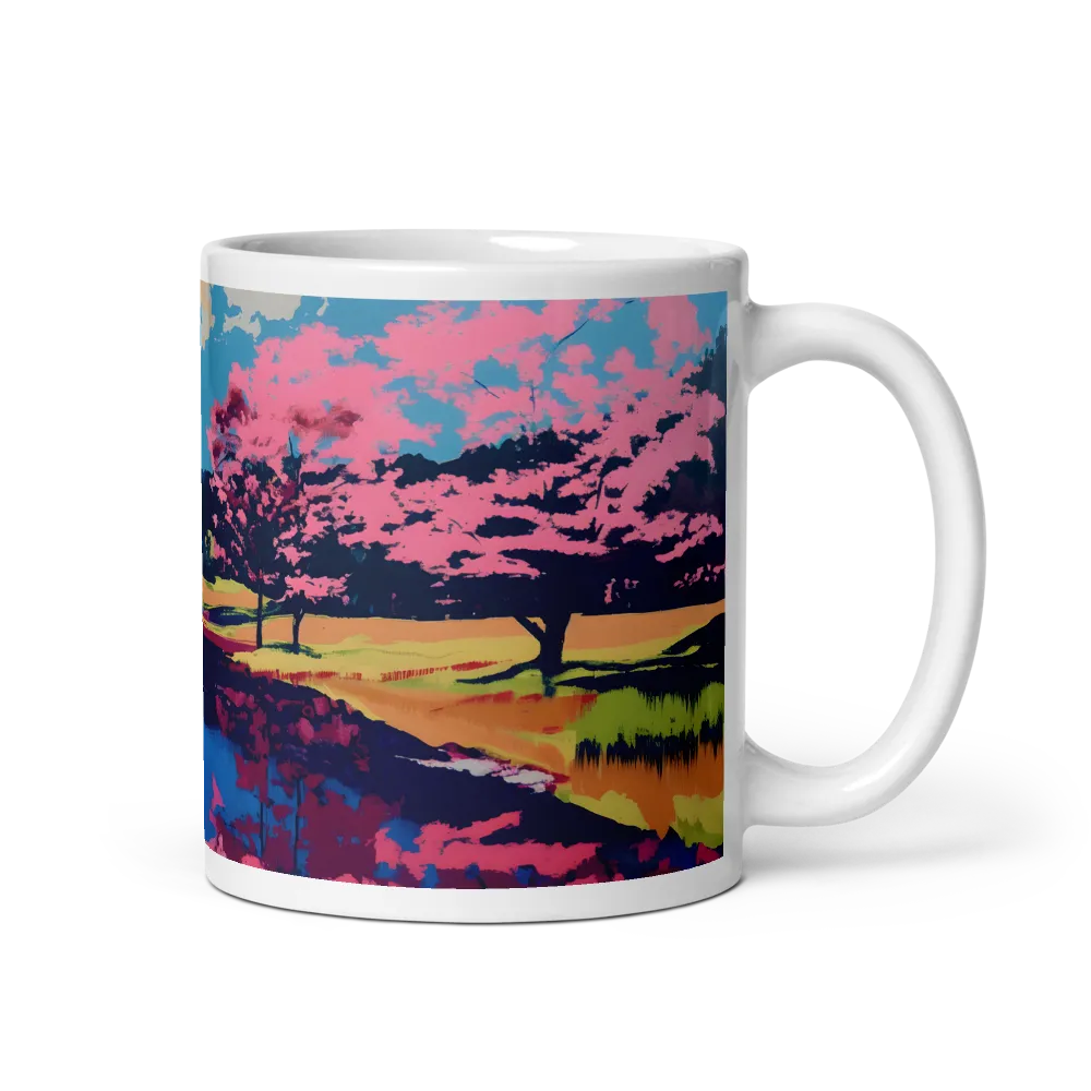 Cherry Blossom Lake Reflection 
 Mug | 20 oz