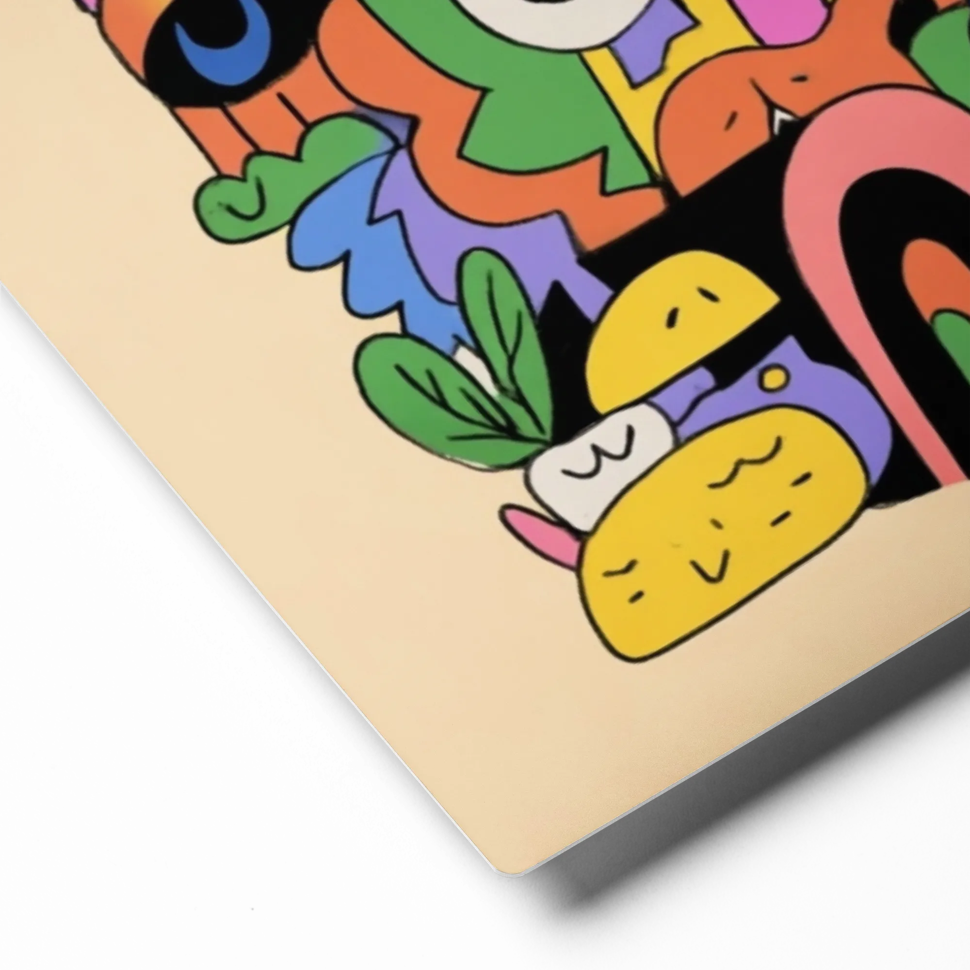 Playful Chaos Doodle 
 Metal Print | 12″x 12″
