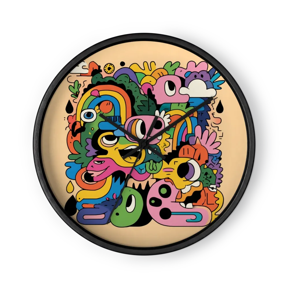 Abstract Monster Collage | Wall Clock