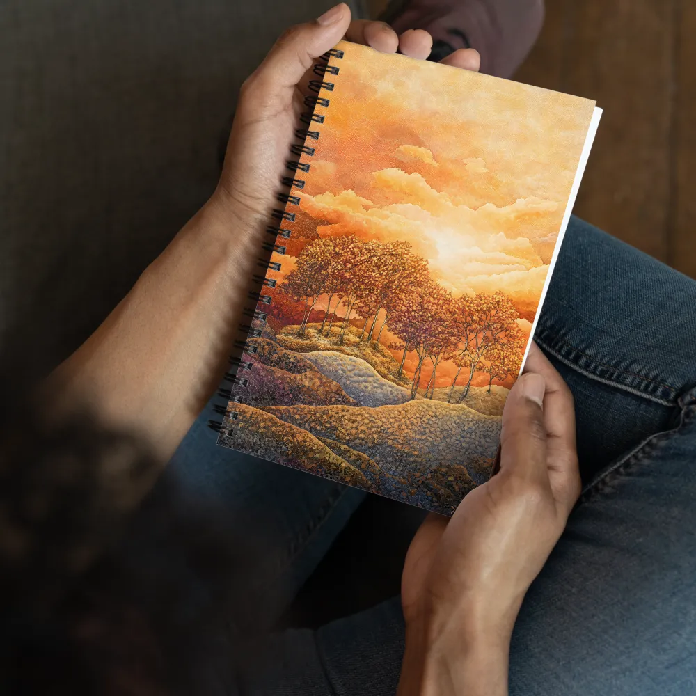 Golden Sunset Mosaic 
 Spiral Notebook | 140 pages