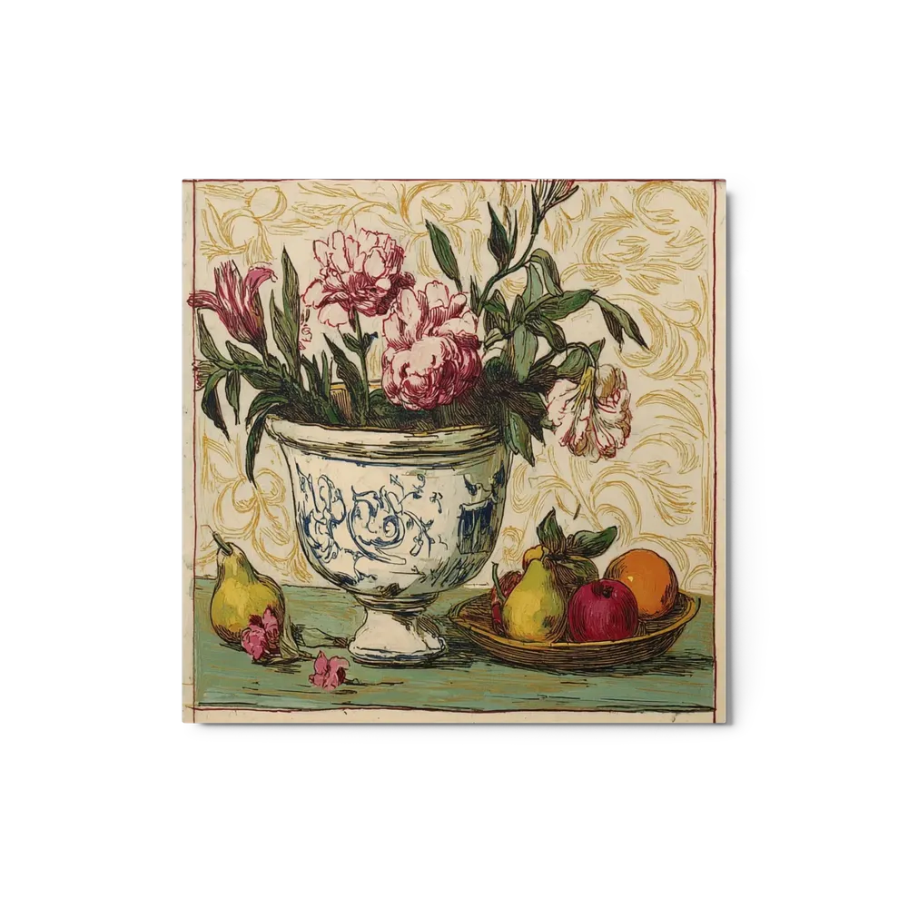Still Life with Peonies and Fruit | Art Print