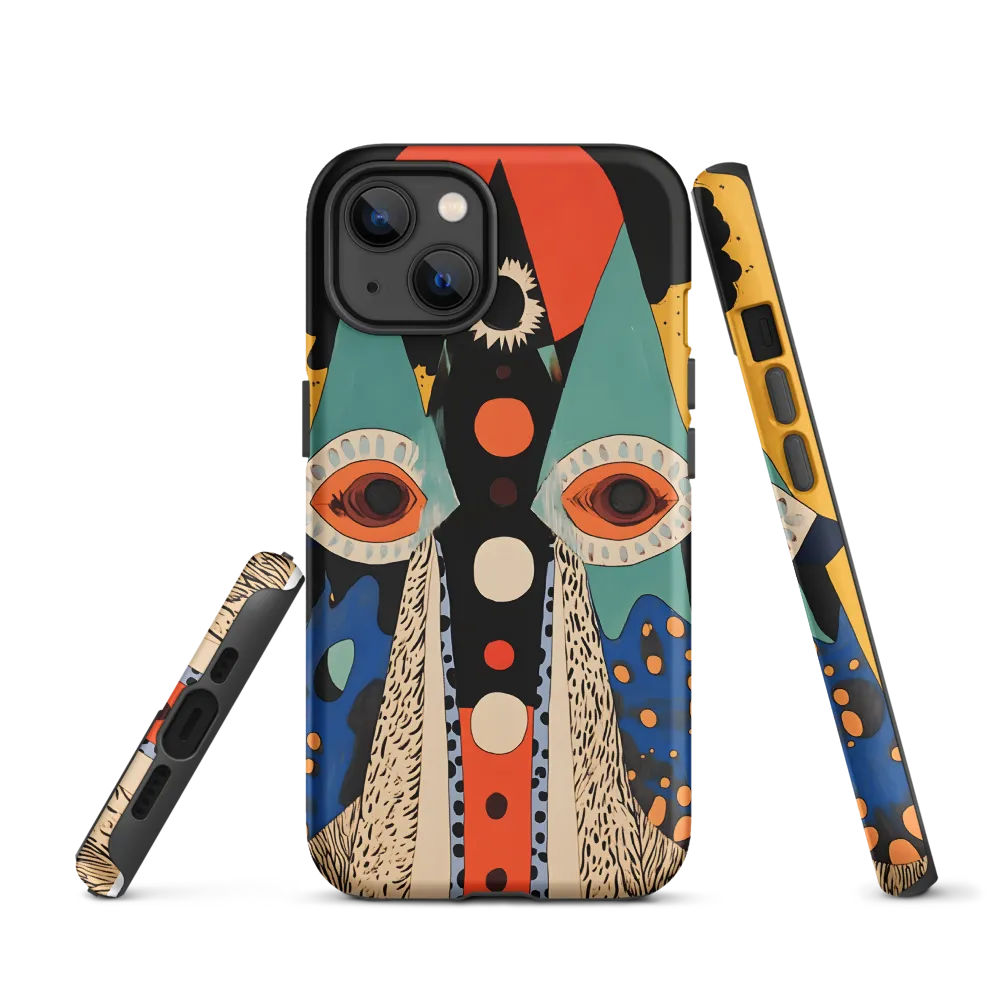 Abstract Portrait with Eyes and Geometric Shapes | Phone Case