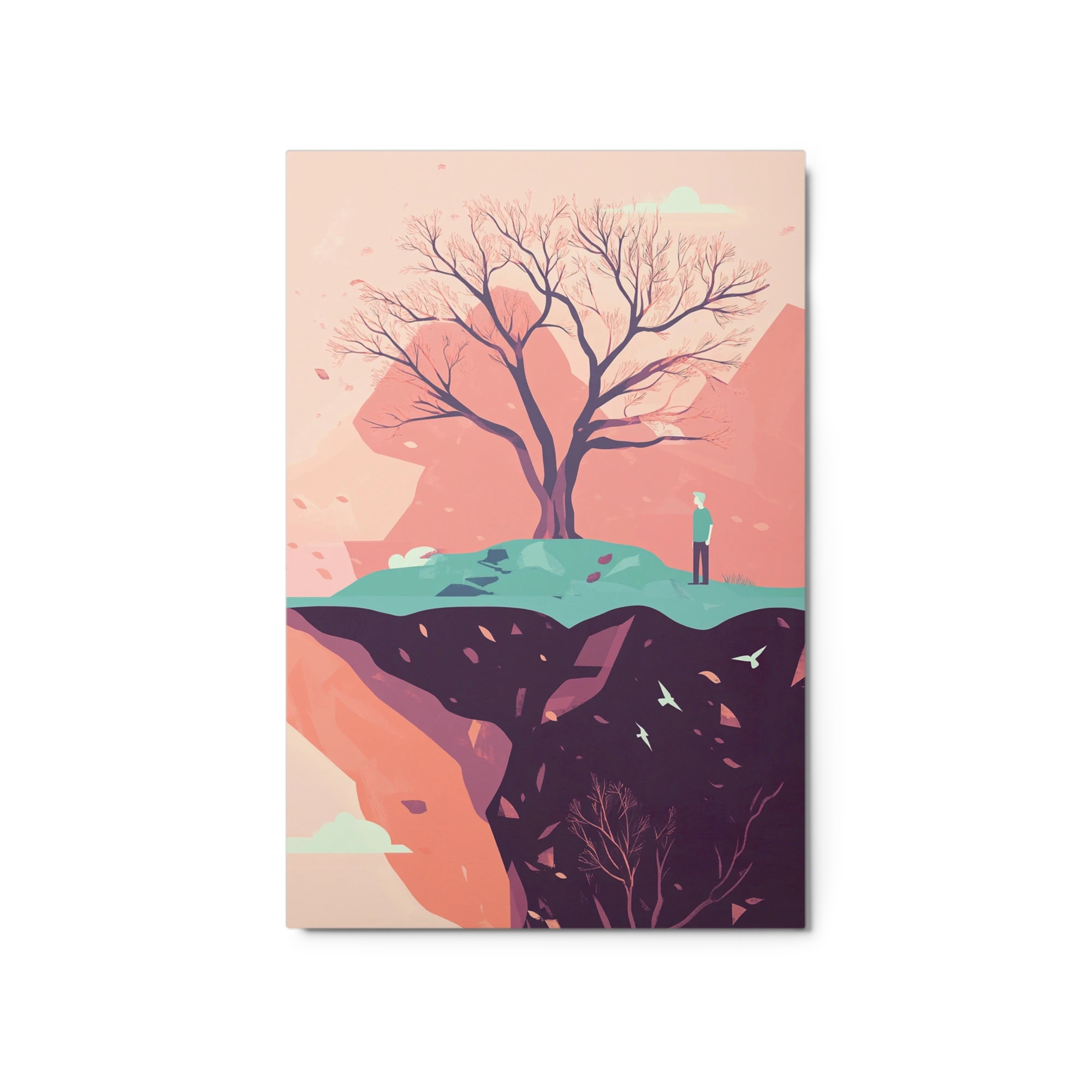 Minimalist Landscape with Tree