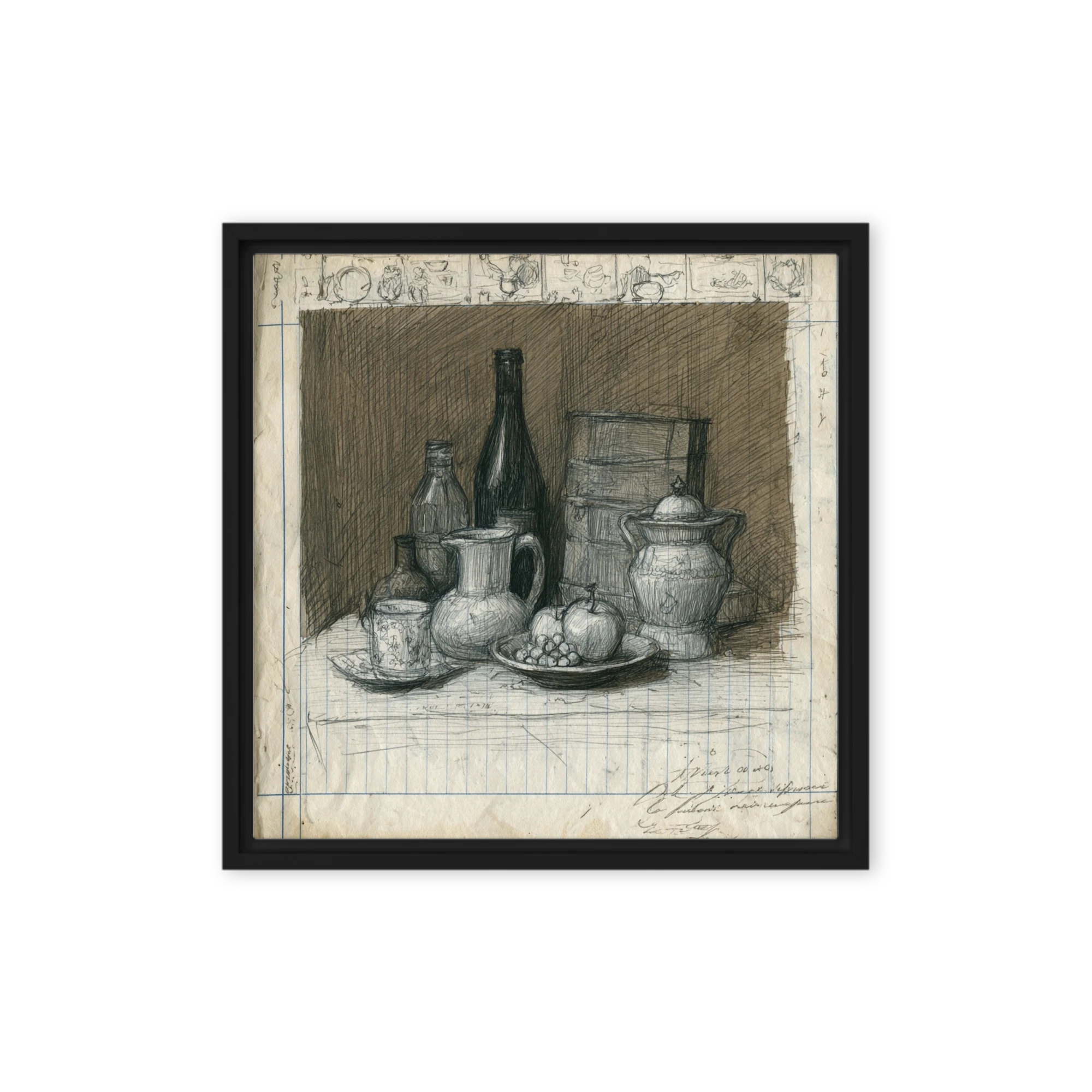 Still Life with Bottles and Fruit | Art Print
