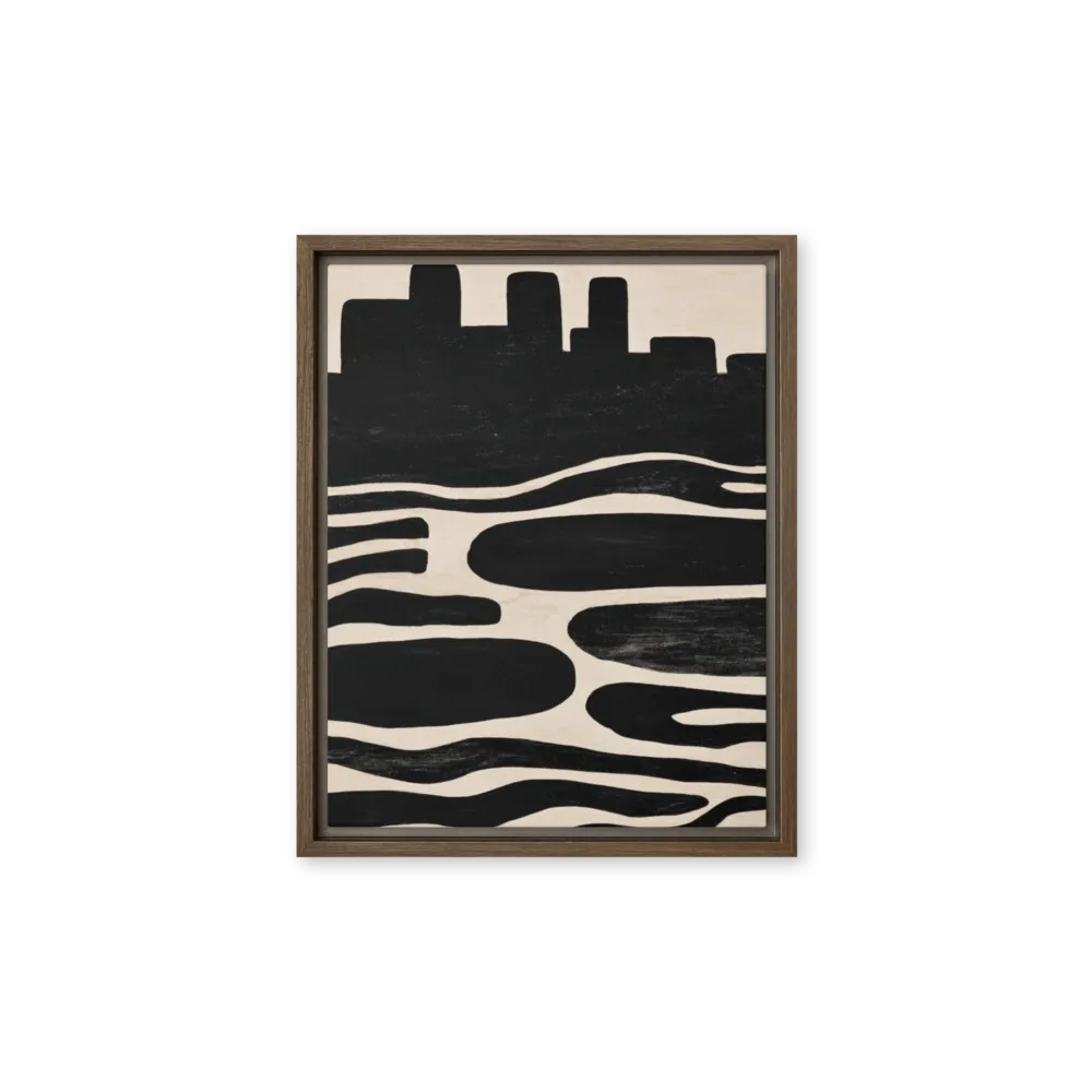 Skyline Over Ripples 
 Canvas with White Frame