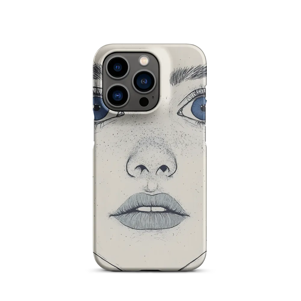 Detailed Ink Drawing of a Girl's Face | Phone Case