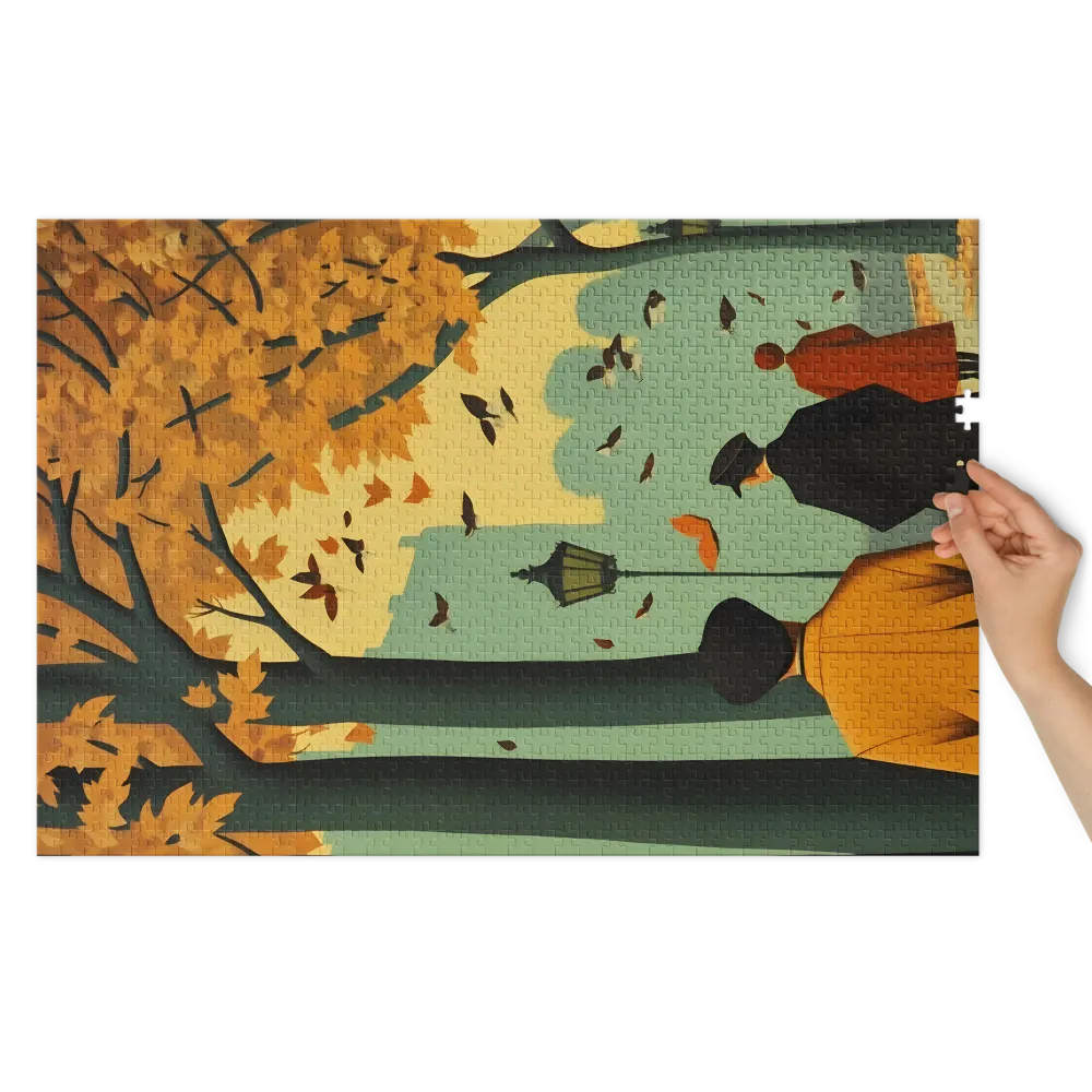 Autumn Landscape with Figures | Jigsaw Puzzle (252/520 pieces)