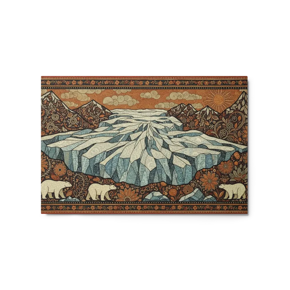 Glacial Guardians: A Stained Glass Arctic Scene | Art Print