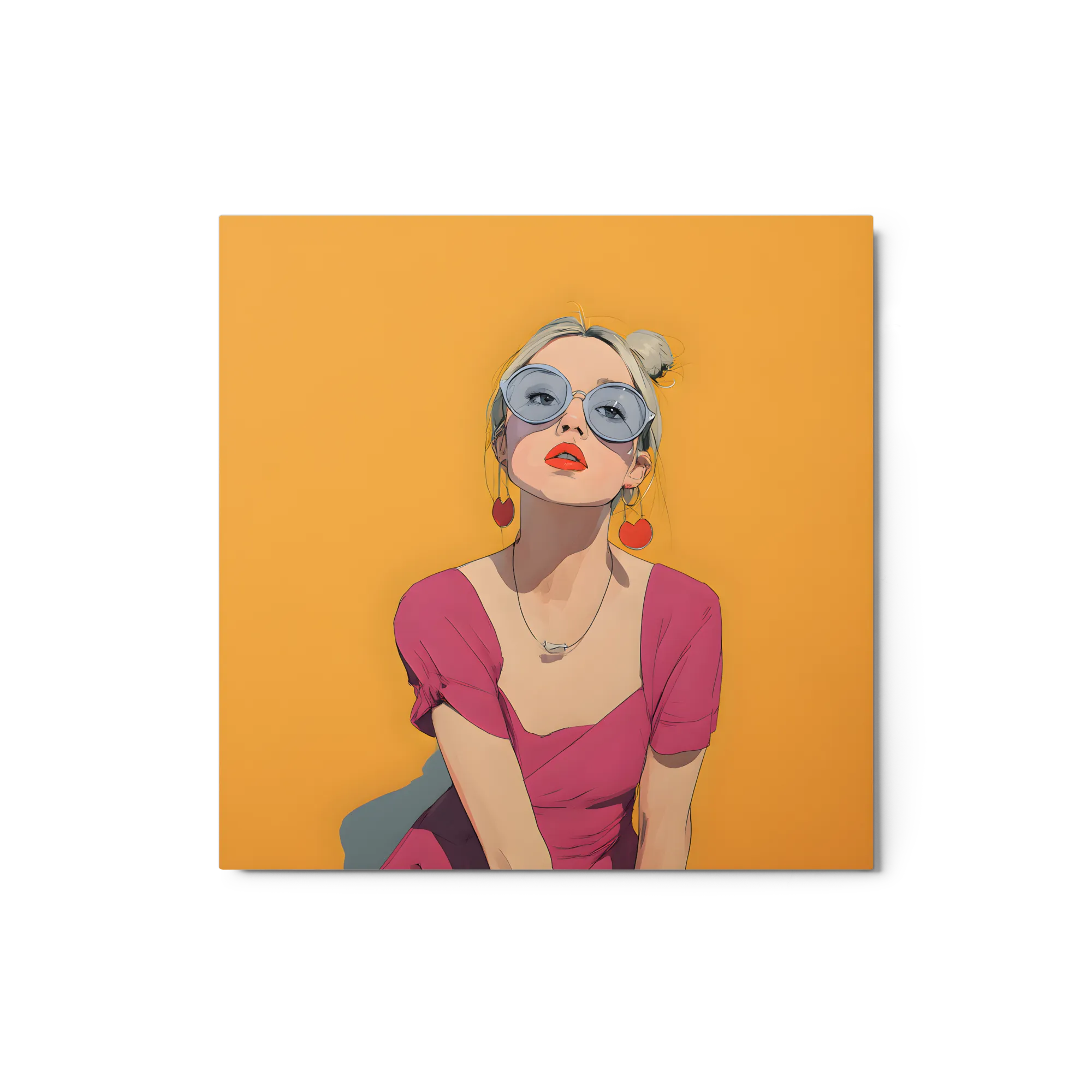 Sunny Pop Portrait 
 Canvas with White Frame