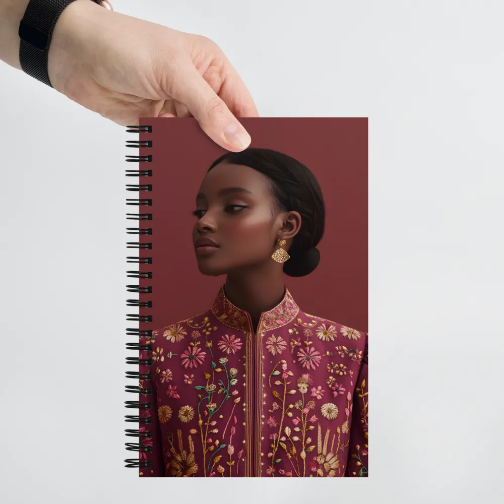 Regal Floral Embroidery 
 Spiral Notebook | 140 pages
