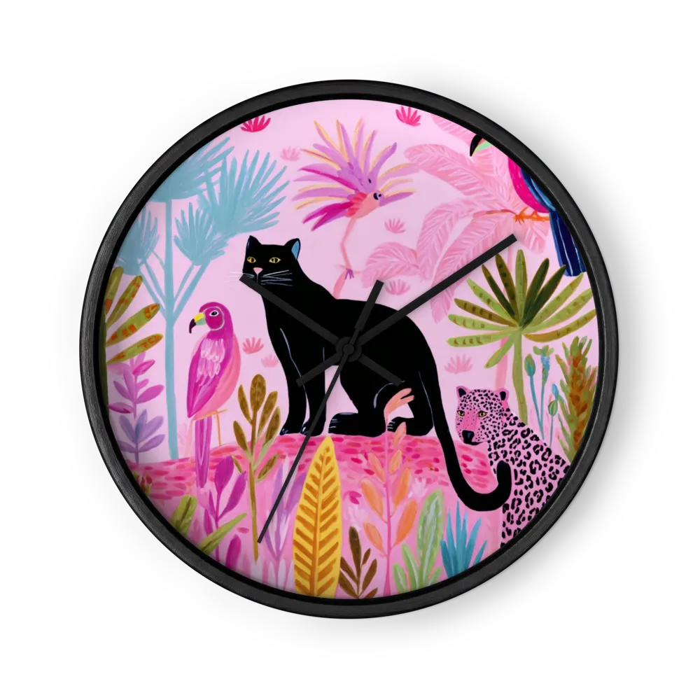 Pink Jungle Sanctuary | Wall Clock