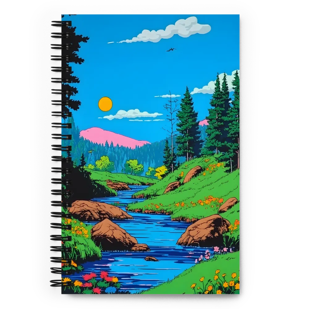 Vibrant Pixel Valley 
 Spiral Notebook | 140 pages