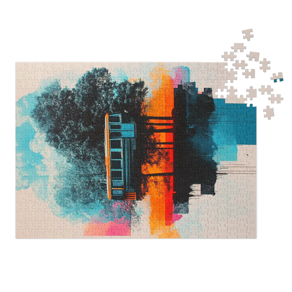 Sonho de Ônibus Flutuante 
 Puzzle em caixa de metal