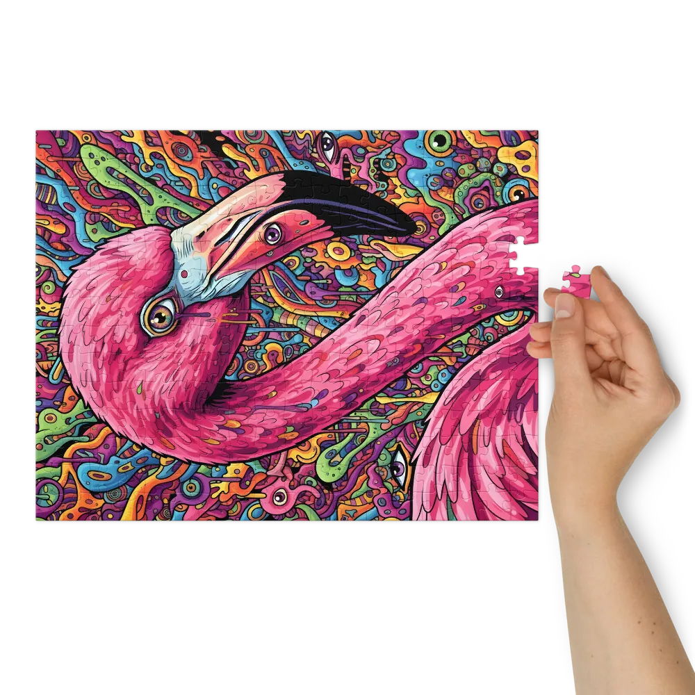 Psychedelic Flamingo | Jigsaw Puzzles
