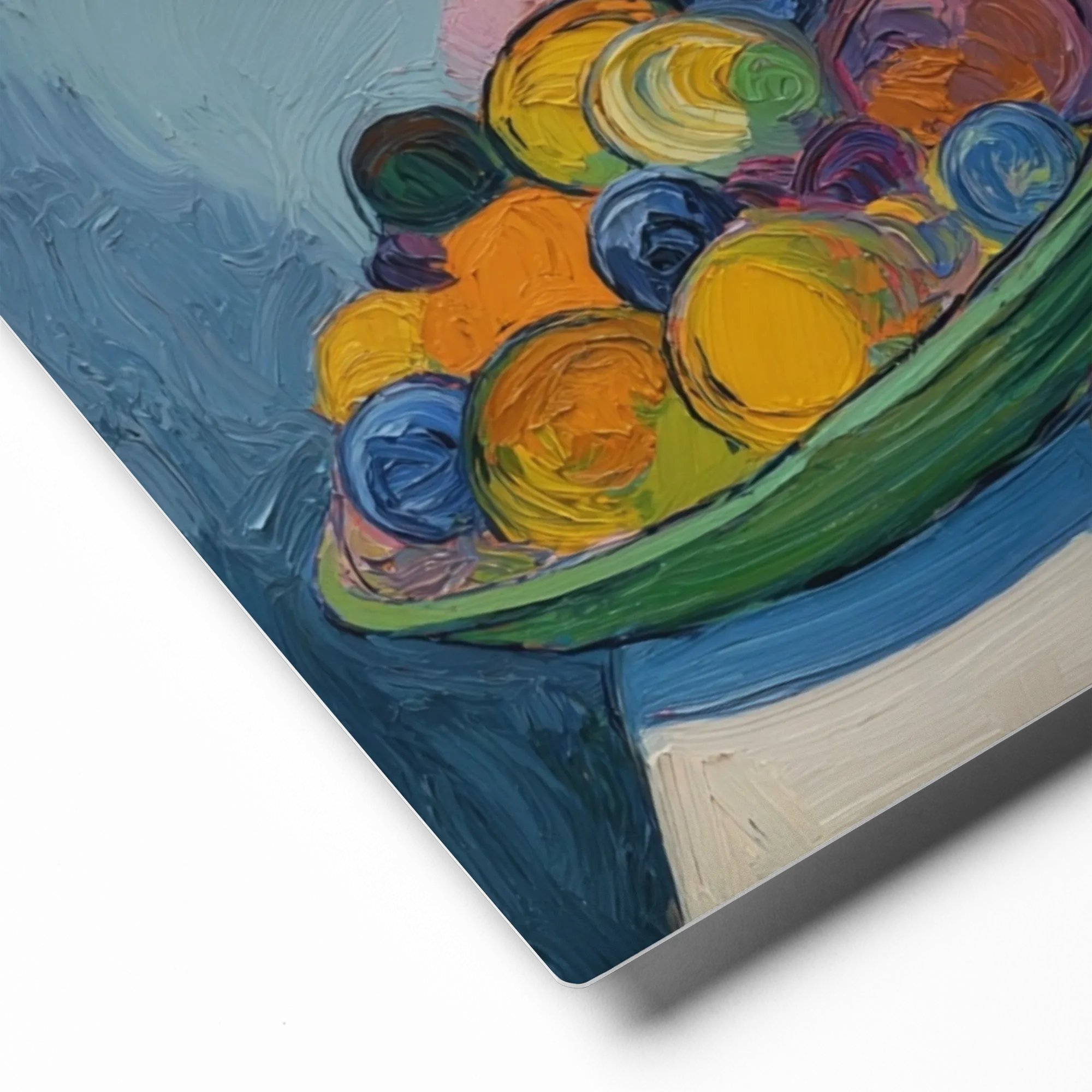 Harvest Table Still Life 
 Canvas with Brown Frame