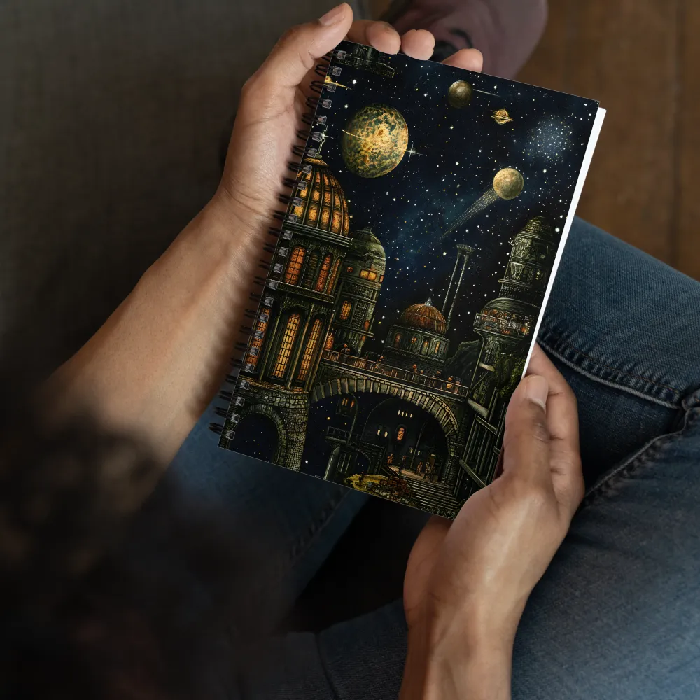 Cosmic Metropolis Illustration 
 Spiral Notebook | 140 pages