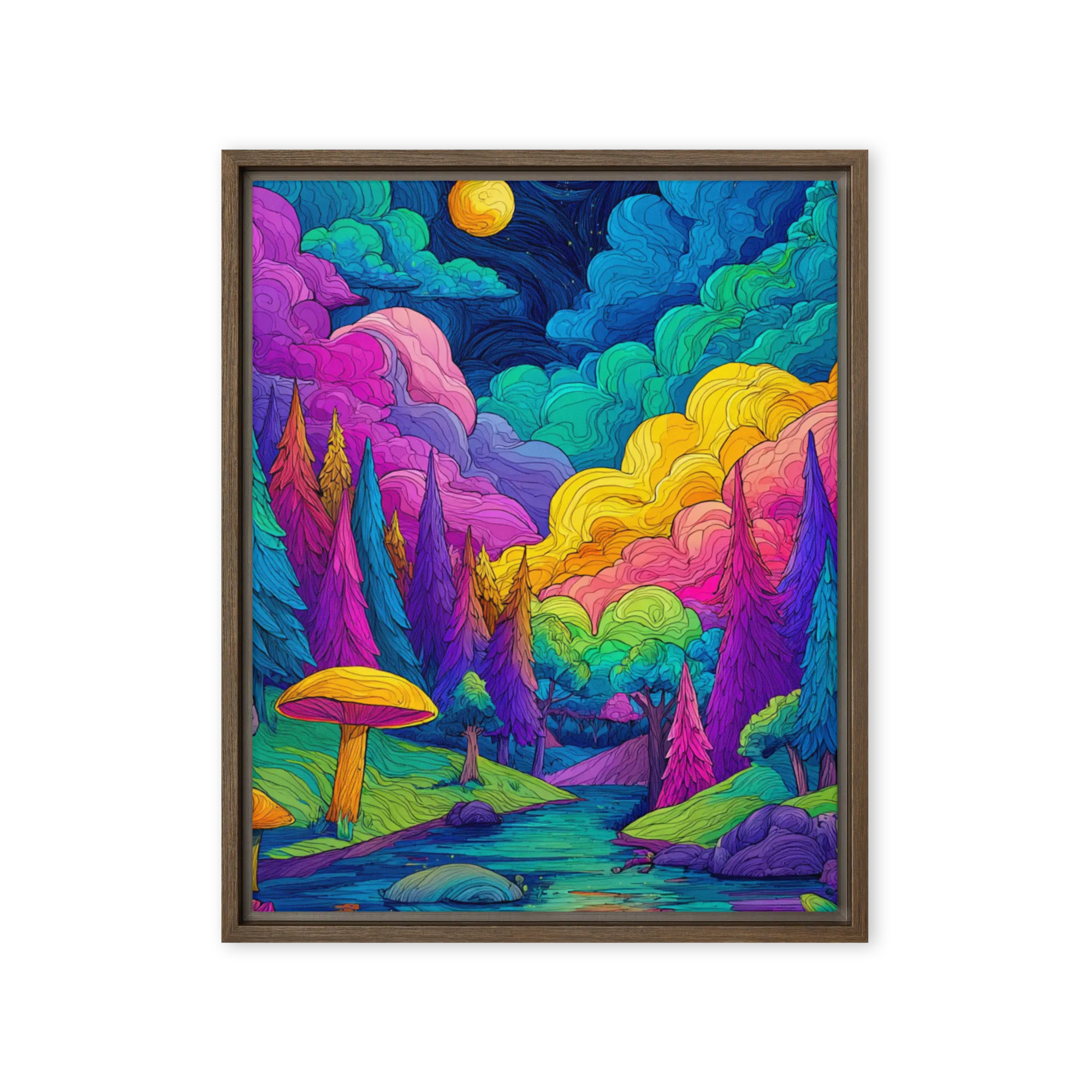 Moonlit Psychedelic Forest | Art Print