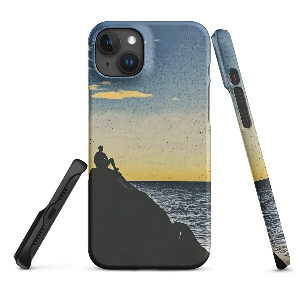 Silhouette of a Person on a Rock at Sunset | Phone Case