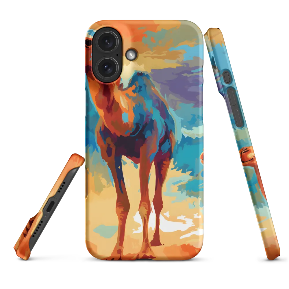 Colorful Abstract Camels in Desert | Phone Case