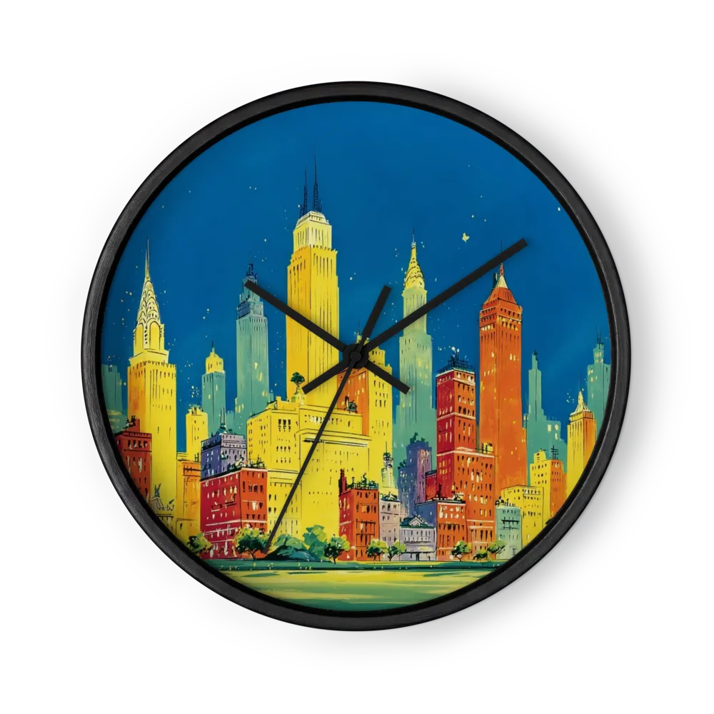 Mid-Century New York Skyline | Wall Clock